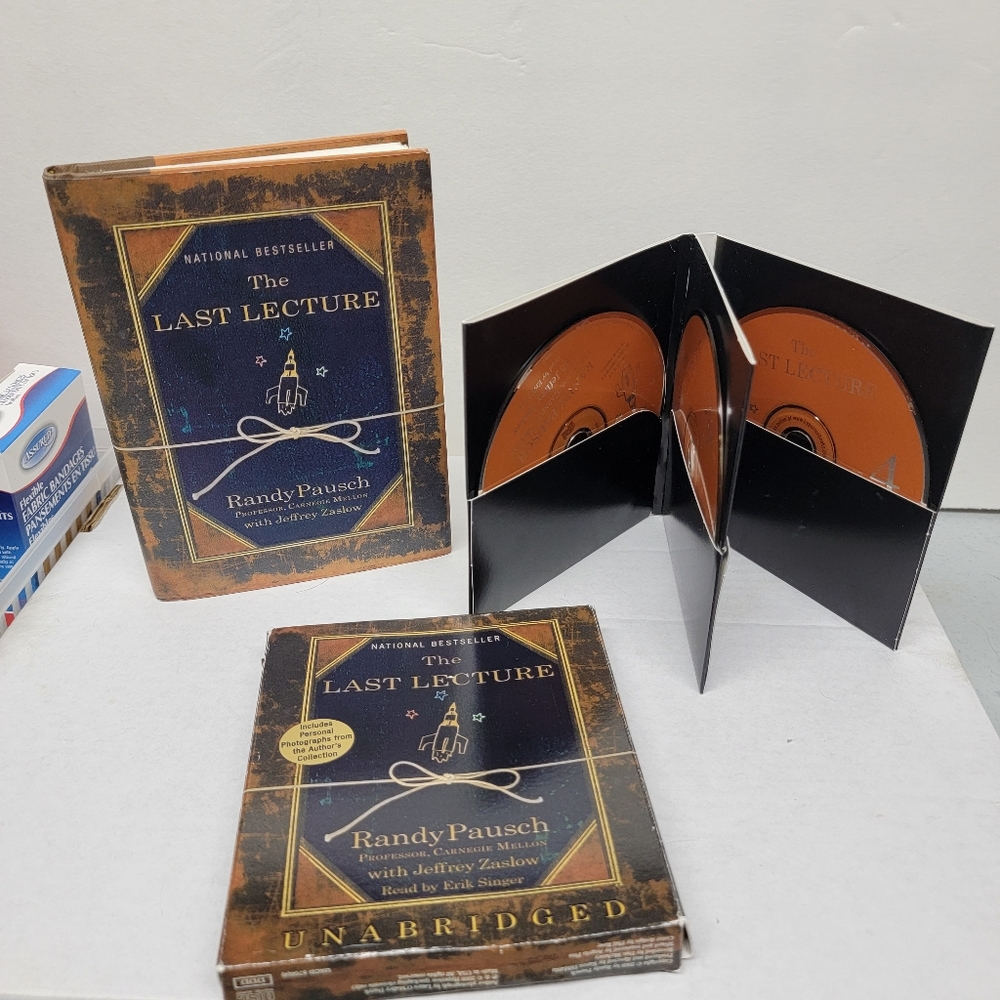 The Last Lecture Book & 4 Compact Disc's by Randy Pausch with Jeffrey Zaslow